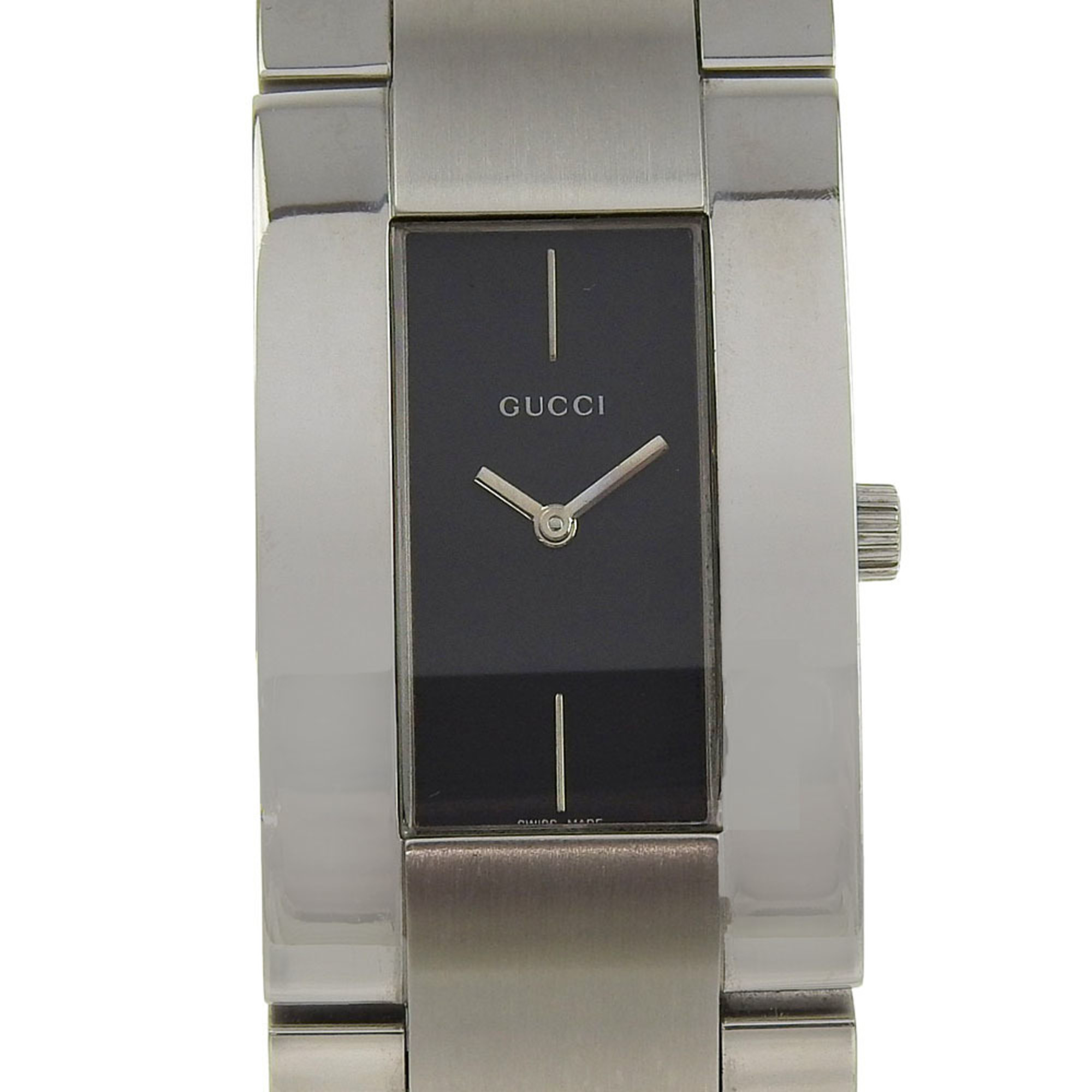 Gucci Gucci Watch 4600m Stainless Steel Quartz Analog Display Black Dial Men's